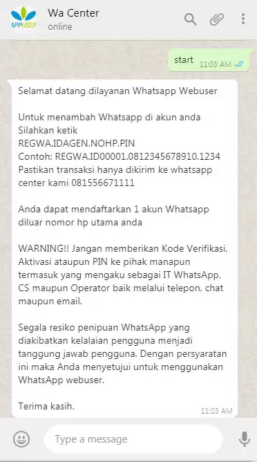 Registrasi whatsapp paralel
